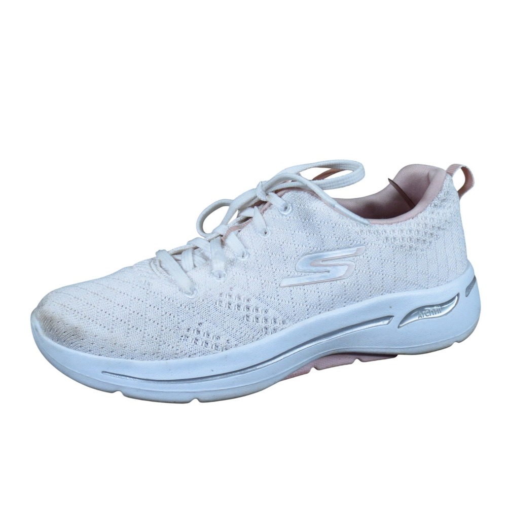 Skechers GOwalk Arch Fit Womens Walking Shoes Size 7 Athletic White Pink Mesh